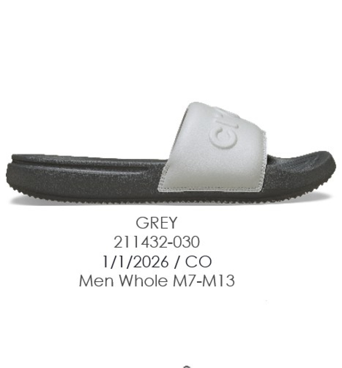 КАПЦІ Crocs All Day Slide M Grey