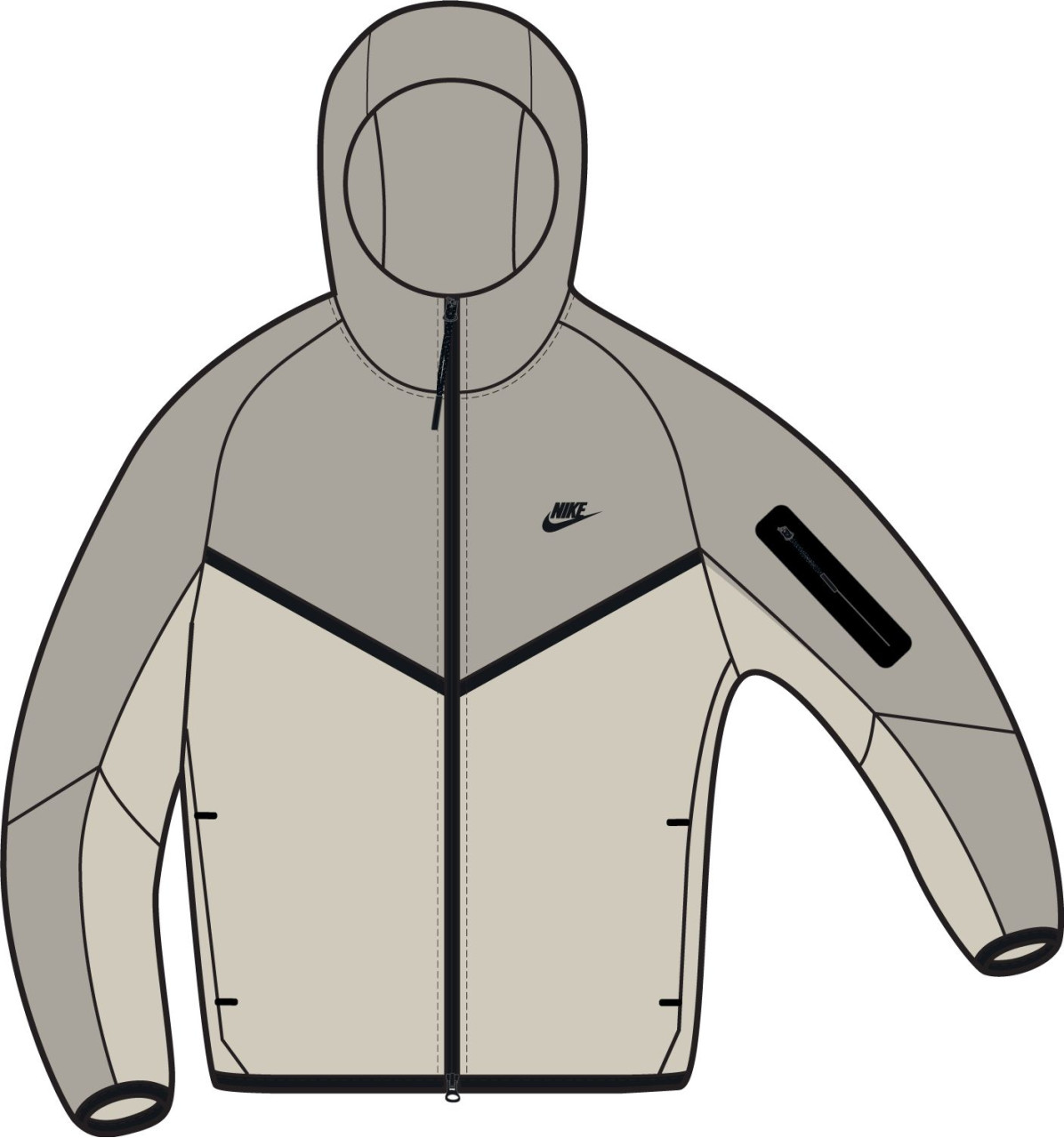 ТОЛСТОВКА M NK TCH FLC FZ WR HOODIE
