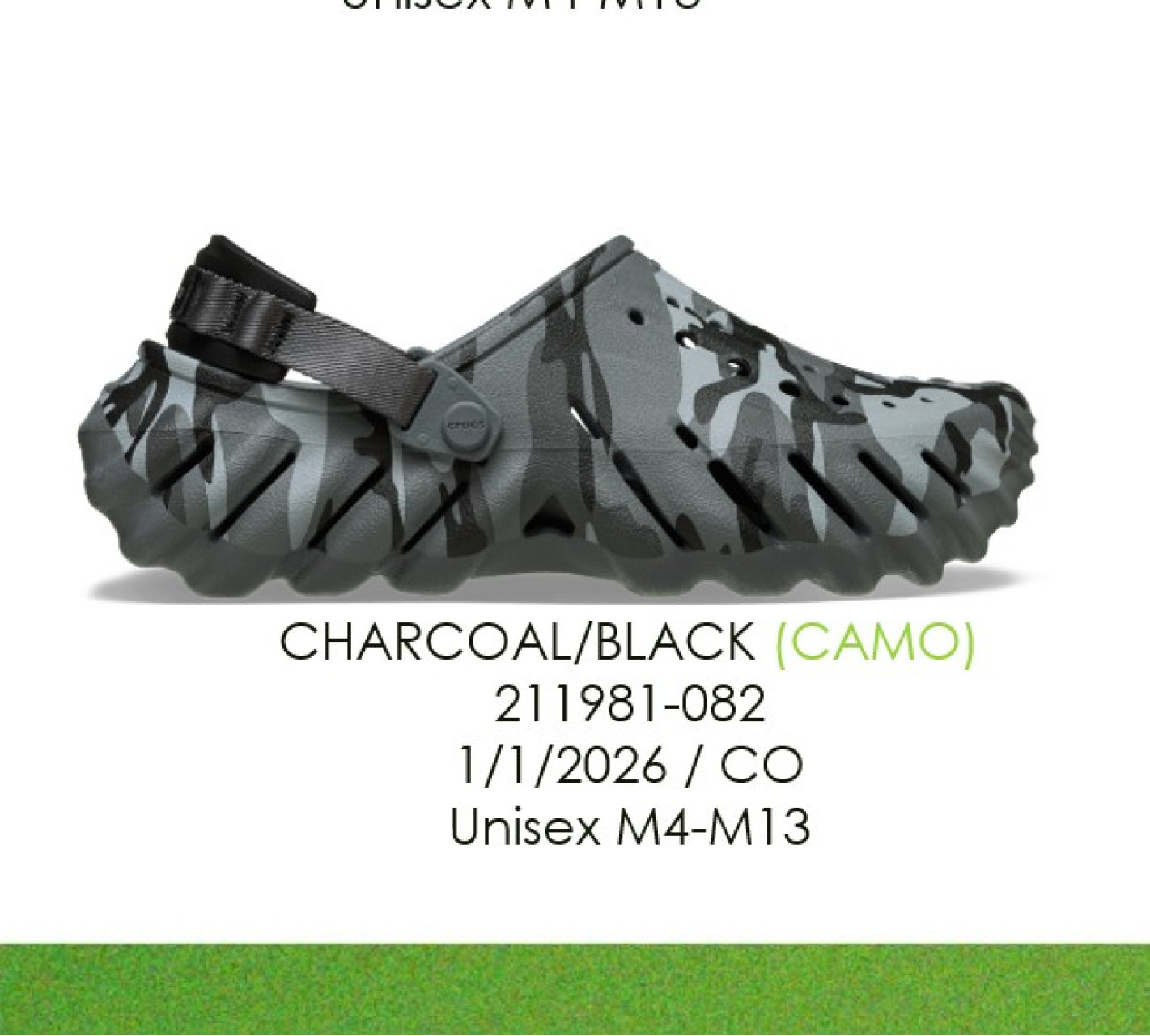 КЛОГИ Echo Duck Camo Clog Char/Blk